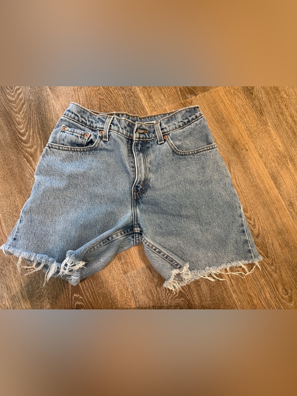 Levi's Light Blue Denim Cutoff Shorts with Frayed Hem